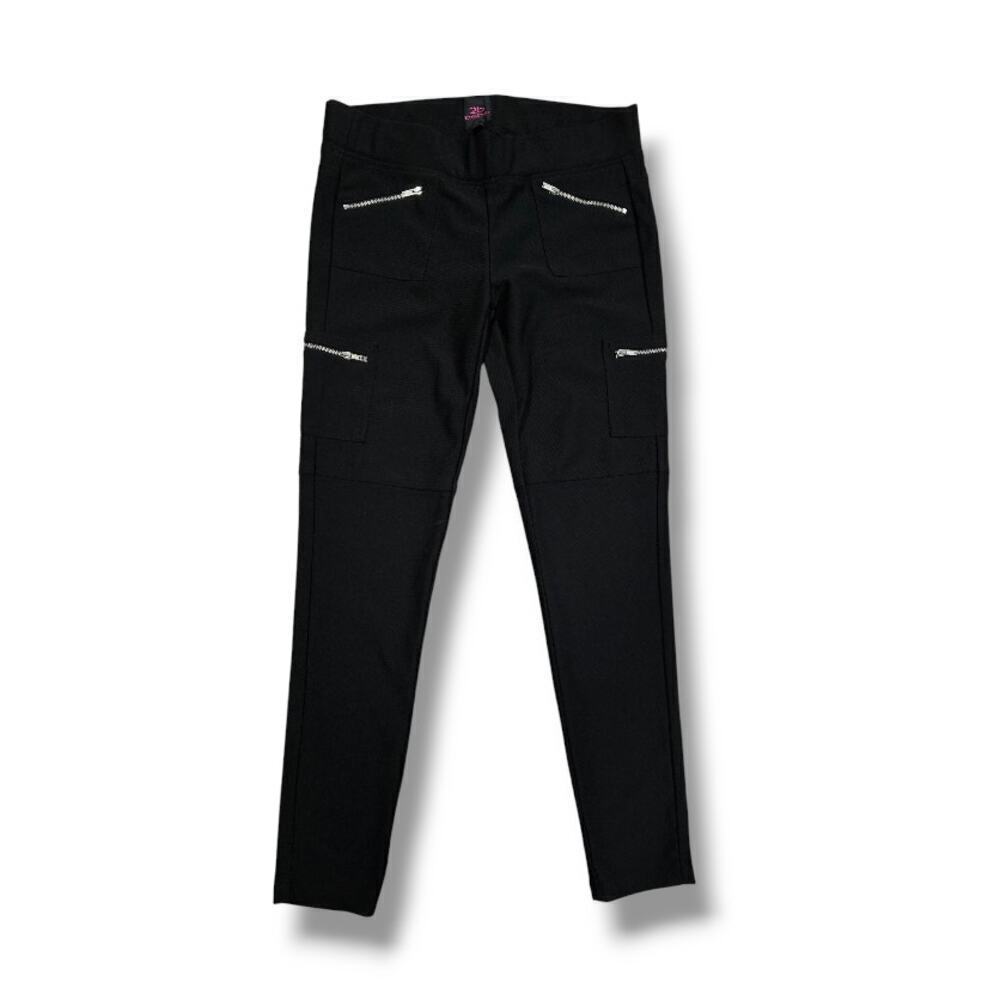 2B Bebe Women’s Black Zippered Pocket Skinny Pants Y2K Style – Size Small